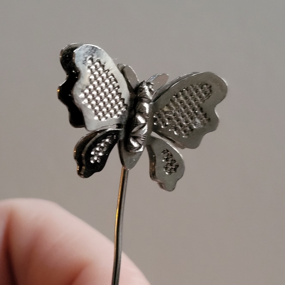 Vintage butterfly stick pin stickpin cravat lapel brooch insect bug - Picture 3 of 7
